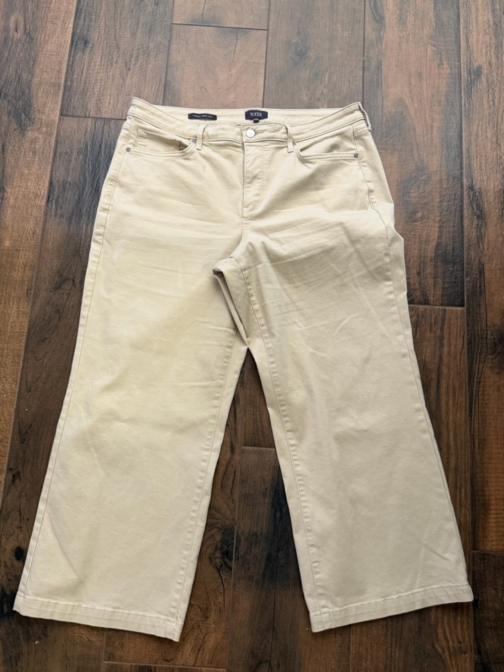 NYDJ Khaki Wide Leg Crop Pants